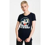 T-Shirt LOGOSHIRT "Wonder Woman", Damen, Gr. XS, bunt (dunkelblau, mehrfarbig), 100% Baumwolle, bedruckt, mehrfarbig, normal, Rundhals, Shirts T-Shirt, mit tollem Statement-Print (31986564-XS) dunkelb