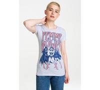 T-Shirt LOGOSHIRT "Wonder Woman", Damen, Gr. XS, grau (grau, mehrfarbig), 95% Baumwolle, 5% Viskose, bedruckt, mehrfarbig, meliert, normal, Rundhals, Shirts T-Shirt, mit coolem Retro-Print (32622008-X