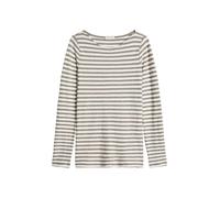 Gestreiftes Longsleeve regular grau XXL