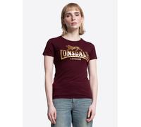 T-Shirt LONSDALE "BANTRY", Damen, Gr. S, oxblood, gold, Obermaterial: 100% Baumwolle, Shirts T-Shirt, aus Baumwolle (37351630-S) oxblood, gold