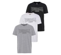 Lonsdale T-Shirt Beanley Herren Normale Passform 3er-Pack Schwarz/Weiß/Graumeliert 5XL