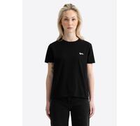 T-Shirt LONSDALE "CRUDWELL", Damen, Gr. S, schwarz (schwarz, ecru), Obermaterial: 100% Baumwolle, Shirts T-Shirt, für Erwachsene, aus Baumwolle (22738426-S) schwarz, ecru