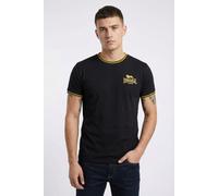 Lonsdale T-Shirt Ducansby, schmale Passform, 100% Baumwolle, Schwarz/Gelb, Herren L