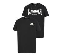 Lonsdale Piddinghoe Short Sleeve T-shirt 2 Units Schwarz S Mann