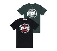 T-Shirt LONSDALE "WELLBROW", Herren, Gr. 4XL, schwarz, grün, Obermaterial: 100% Baumwolle, Shirts T-Shirt, 2er-Pack, aus Baumwolle, auch in großen Größen (64852117-4XL) schwarz, grün