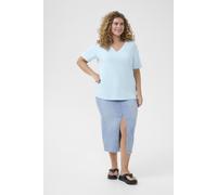 Kaffe Curve Damen Plus Size Women's Regular Fit V-Neck Short Sleeves T-Shirt, Nantucket Breeze, 3XL