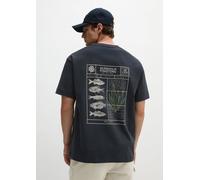 Marc O'Polo Loose Fit T-Shirt aus reiner Baumwolle mit Rücken-Motiv-Print in Marine, Größe L