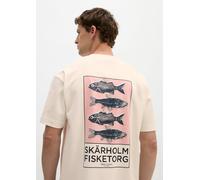 Marc O'Polo Herren T-Shirt, kurzarm - Rundhals, Loose Fit, Heavy Jersey, Baumwolle, Print Weiß XL