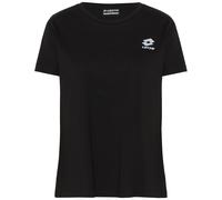 T-Shirt LOTTO, Damen, Gr. M (38), schwarz (caviar), 100% Baumwolle, unifarben, normal, Rundhals, gerader Abschluss, Shirts T-Shirt, - in körpernaher Form (78188710-M) caviar