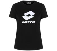 T-Shirt LOTTO, Damen, Gr. M (38), schwarz (caviar), 100% Baumwolle, unifarben, Rundhals, gerader Abschluss, Shirts T-Shirt, - mit angesagtem Crewneck (98160643-M) caviar