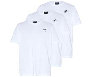 T-Shirt LOTTO, Herren, Gr. 5XL (72/74), weiß (hellweiß), 100% Cotton, unifarben, normal, Rundhals, gerader Abschluss, Shirts T-Shirt, - im vorteilhaften 3 Stück Pack (51595303-5XL) hellweiß