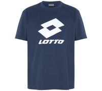 T-Shirt LOTTO, Herren, Gr. M (48/50), blau (marineblaus), 100% Cotton, unifarben, normal, Rundhals, gerader Abschluss, Shirts T-Shirt, - mit plakativem Logoprint (16489114-M) marineblaus