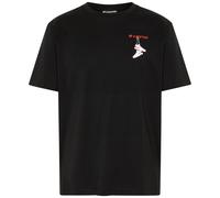 T-Shirt LOTTO, Herren, Gr. M (48/50), schwarz, 100% Baumwolle, unifarben, normal, Rundhals, gerader Abschluss, Shirts T-Shirt, - mit coolem Print (93485727-M) schwarz