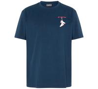 T-Shirt LOTTO, Herren, Gr. S (44/46), blau (marineblaus), 100% Baumwolle, unifarben, normal, Rundhals, gerader Abschluss, Shirts T-Shirt, - mit coolem Print (91128768-S) marineblaus