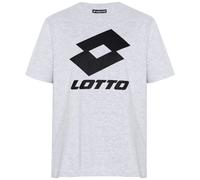 T-Shirt LOTTO, Herren, Gr. XL (56/58), grau (high, rise), 95% Cotton, 5% Viscose, unifarben, normal, Rundhals, gerader Abschluss, Shirts T-Shirt, - mit plakativem Logoprint (23755043-XL) high, rise