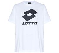 T-Shirt LOTTO, Herren, Gr. XL (56/58), weiß (hellweiß), 100% Cotton, unifarben, normal, Rundhals, gerader Abschluss, Shirts T-Shirt, - mit plakativem Logoprint (61413026-XL) hellweiß