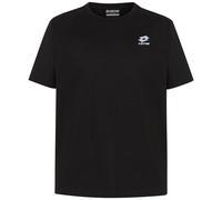T-Shirt LOTTO, Herren, Gr. XXL (60/62), schwarz (caviar), 100% Cotton, unifarben, Rundhals, gerader Abschluss, Shirts T-Shirt, - mit dezenter Logostickerei (96833635-XXL) caviar