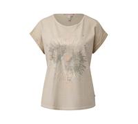 s.Oliver Rundhalsshirt 2175261 Oversize 100% Baumwolle großer Frontprint Damen M (38) Beige