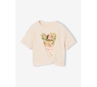 Vertbaudet T-Shirt Mädchen mit Zierknoten am Saum, Recycling-Baumwolle 158