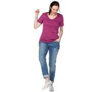 Sheego T-Shirt mit V-Ausschnitt, Rippqualität 52/54 magenta