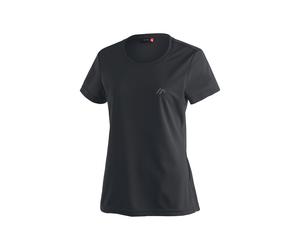 T-Shirt MAIER SPORTS "Waltraud", Damen, Gr. 40, schwarz, 100% Polyester, Rundhals, Shirts T-Shirt, Damen Kurzarmshirt, leichtes Sommer Funktionsshirt, Rundhals, Reg Fit (062118-40) schwarz