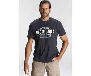 T-Shirt MAN'S WORLD, Herren, Gr. 3XL (64/66), blau (dunkelblau), Single Jersey, Obermaterial: 100% Baumwolle, bedruckt, regular fit, Rundhals, Shirts T-Shirt, Kurzarm, Regular Fit, mit Print, Rundhals