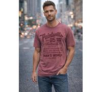 T-Shirt MAN'S WORLD, Herren, Gr. 3XL (64/66), lila (beere), Single Jersey, Obermaterial: 100% Baumwolle, bedruckt, normal, Rundhals, Shirts T-Shirt, Kurzarm, mit stylischem Print, Rundhalsausschnitt,