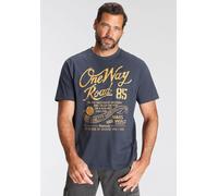 T-Shirt MAN'S WORLD, Herren, Gr. 4XL (68/70), blau (indigo blau), Single Jersey, Obermaterial: 100% Baumwolle, bedruckt, normal, Rundhals, Shirts T-Shirt, Kurzarm, Regular Fit, mit Print, Rundhals, im