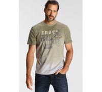 T-Shirt MAN'S WORLD, Herren, Gr. 4XL (68/70), grün (hellgrau melange, oliv), Single Jersey, Obermaterial: 95% Baumwolle, 5% Viskose, bedruckt, meliert, regular fit, Rundhals, Shirts T-Shirt, Kurzarm,