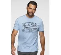 T-Shirt MAN'S WORLD, Damen, Gr. 5XL (72/74), blau (eisblau), Single Jersey, Obermaterial: 100% Baumwolle, bedruckt, normal, Rundhals, Shirts T-Shirt, Kurzarm, bedruckt, Rundhalsausschnitt, aus Single