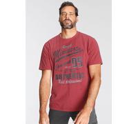 T-Shirt MAN'S WORLD, Herren, Gr. 5XL (72/74), rot (rot, meliert), Single Jersey, Obermaterial: 60% Baumwolle, 40% Polyester, bedruckt, meliert, normal, Rundhals, Shirts T-Shirt, kurzärmelig, melierte 