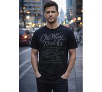 T-Shirt MAN'S WORLD, Herren, Gr. 6XL (76/78), schwarz, Single Jersey, Obermaterial: 100% Baumwolle, bedruckt, normal, Rundhals, Shirts T-Shirt, Kurzarm, Regular Fit, mit Print, Rundhals, im Used-Look,