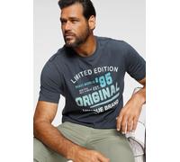 T-Shirt MAN'S WORLD, Herren, Gr. L (52/54), blau (blaugrau, sch), Single Jersey, Obermaterial: 100% Baumwolle, bedruckt, normal, Rundhals, Shirts T-Shirt, Kurzarm, für die Freizeit, aus Baumwolle, Top