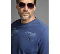T-Shirt MAN'S WORLD, Jungen, Gr. L (52/54), blau (marine), Single Jersey, Obermaterial: 100% Baumwolle, bedruckt, normal, Rundhals, Shirts T-Shirt, mit Kontrastnähten und funktionaler Brusttasche (751