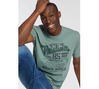 T-Shirt MAN'S WORLD, Herren, Gr. L (52/54), grün, Single Jersey, Obermaterial: 100% Baumwolle, bedruckt, normal, Rundhals, Shirts T-Shirt, Kurzarm, mit stylischem Print, Rundhalsausschnitt, aus Baumwo