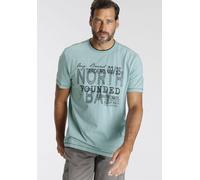 T-Shirt MAN'S WORLD, Herren, Gr. M (48/50), blau (agua), Jersey, Obermaterial: 100% Baumwolle, bedruckt, normal, Rundhals, Shirts T-Shirt, Kurzarm, lässige Passform, mit coolem Print, Rundhalsausschni