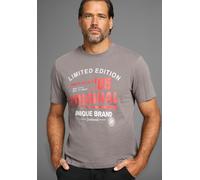 T-Shirt MAN'S WORLD, Herren, Gr. M (48/50), grau (blau), Single Jersey, Obermaterial: 100% Baumwolle, bedruckt, normal, Rundhals, Shirts T-Shirt, Kurzarm, für die Freizeit, aus Baumwolle, Topseller (5