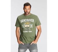 T-Shirt MAN'S WORLD, Herren, Gr. M (48/50), grün (khaki), Single Jersey, Obermaterial: 100% Baumwolle, bedruckt, normal, Rundhals, Shirts T-Shirt, Kurzarm, bedruckt, Rundhalsausschnitt, aus Baumwolle