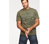 T-Shirt MAN'S WORLD, Herren, Gr. XL (56/58), grün (olivgrün), Single Jersey, Obermaterial: 100% Baumwolle, bedruckt, normal, Rundhals, Shirts T-Shirt, Kurzarm, lässige Passform, bedrucktes Design, Run