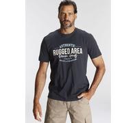 T-Shirt MAN'S WORLD, Herren, Gr. XXL (60/62), blau (dunkelblau), Single Jersey, Obermaterial: 100% Baumwolle, bedruckt, regular fit, Rundhals, Shirts T-Shirt, Kurzarm, Regular Fit, mit Print, Rundhals