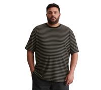 T-Shirt MARC O'POLO "aus Bio-Baumwoll-Leinen-Mix", Herren, Gr. 3XL, bunt (ma91), Obermaterial: 80% Baumwolle, 20% Leinen, gestreift, Basic, regular fit, Rundhals, Shirts T-Shirt (63547216-XXXL) ma91