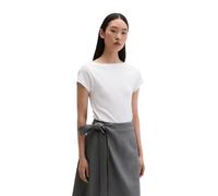 T-Shirt MARC O'POLO "aus elastischem Rippjersey", Damen, Gr. M, weiß, Obermaterial: 97% Baumwolle, 3% Elasthan, unifarben, slim fit, Shirts T-Shirt (44031235-M) weiß