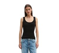 T-Shirt MARC O'POLO "aus elastischem Rippjersey", Damen, Gr. S, schwarz, Obermaterial: 97% Baumwolle, 3% Elasthan, unifarben, slim fit, tiefer Rundhals, Shirts T-Shirt (28010530-S) schwarz