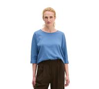 T-Shirt MARC O'POLO "aus Feinstrick-Jersey", Damen, Gr. L, blau (provincial blau), Obermaterial: 100% Baumwolle, unifarben, Basic, loose fit, U-Boot-Ausschnitt, normaler Saum, Shirts T-Shirt (38737962