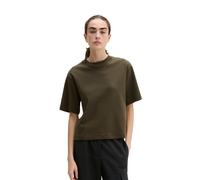 T-Shirt MARC O'POLO "aus Interlock-Jersey", Damen, Gr. XS, mossy earth, Obermaterial: 100% Baumwolle, unifarben, Basic, loose fit, Rundhals, normaler Saum, Shirts T-Shirt (13925446-XS) mossy earth