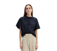 T-Shirt MARC O'POLO "aus Interlock-Jersey", Damen, Gr. XS, schwarz navy, Obermaterial: 100% Baumwolle, unifarben, loose fit, Rundhals, normaler Saum, Shirts T-Shirt (22051618-XS) schwarz navy