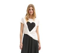 T-Shirt MARC O'POLO "aus leichtem Single Jersey", Damen, Gr. XXL, weiß (light beige), Obermaterial: 100% Baumwolle, bedruckt, Basic, regular fit, U-Boot-Ausschnitt, Shirts T-Shirt (81424212-XXL) light