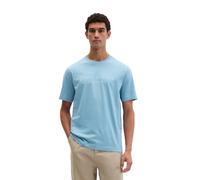 T-Shirt MARC O'POLO "aus Organic Cotton", Damen, Gr. 3XL, blau dawn, Obermaterial: 100% Baumwolle, unifarben, Basic, regular fit, Rundhals, Umschlagbund, Shirts T-Shirt (69698600-XXXL) blau dawn