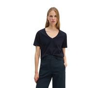 T-Shirt MARC O'POLO "aus Organic Cotton", Damen, Gr. S, blau (maniac midnight), Obermaterial: 100% Baumwolle, unifarben, Basic, regular fit, V-Ausschnitt, Shirts T-Shirt (97260567-S) maniac midnight
