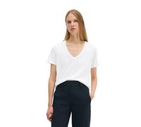 T-Shirt MARC O'POLO "aus Organic Cotton", Damen, Gr. S, weiß, Obermaterial: 100% Baumwolle, unifarben, Basic, skinny fit, V-Ausschnitt, Shirts T-Shirt (13725260-S) weiß